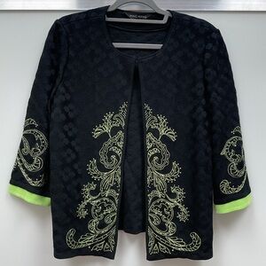 Ming Wang Textured Black Cardigan Size Large